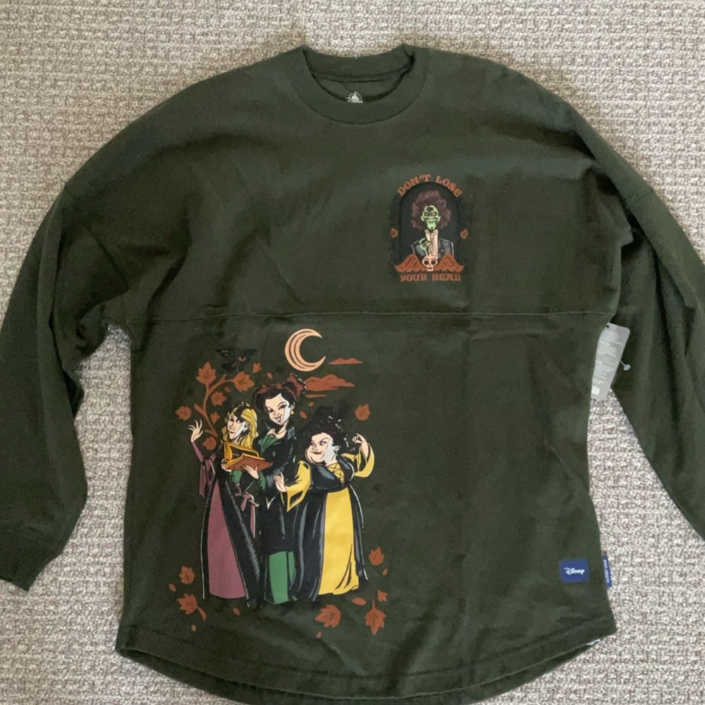 New Disney Spirit Jersey Hocus Pocus Olive Green Halloween Shirt S